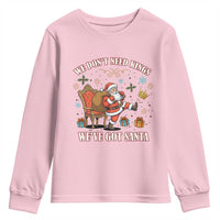 No Kings Only Santa Youth Sweatshirt Funny Christmas Parody Gift - Wonder Print Shop