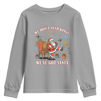 No Kings Only Santa Youth Sweatshirt Funny Christmas Parody Gift - Wonder Print Shop