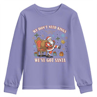 No Kings Only Santa Youth Sweatshirt Funny Christmas Parody Gift - Wonder Print Shop