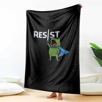 Resist Frog Warrior Throw Blanket Funny Rebel Meme Gift - Wonder Print Shop