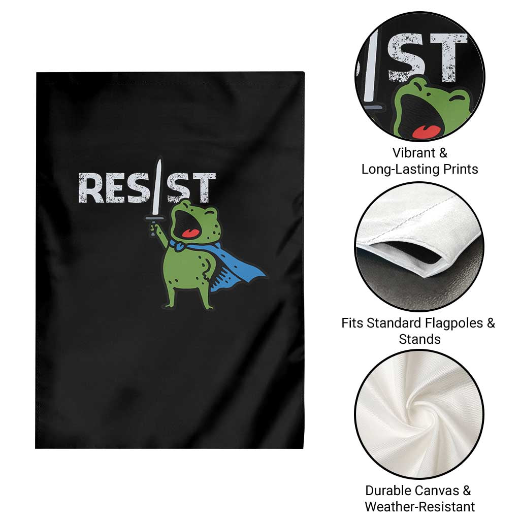 Resist Frog Warrior Garden Flag Funny Rebel Meme Gift - Wonder Print Shop