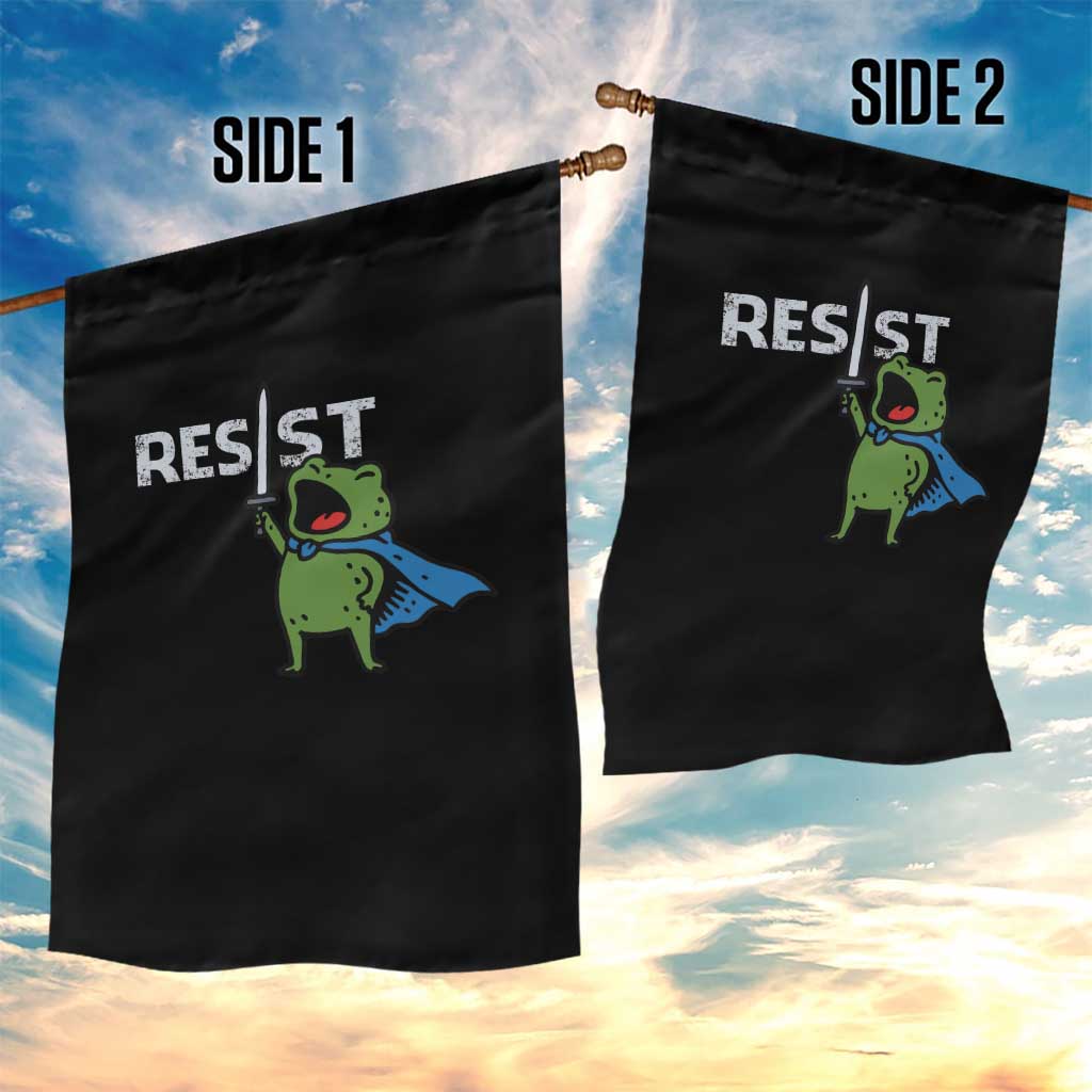 Resist Frog Warrior Garden Flag Funny Rebel Meme Gift - Wonder Print Shop