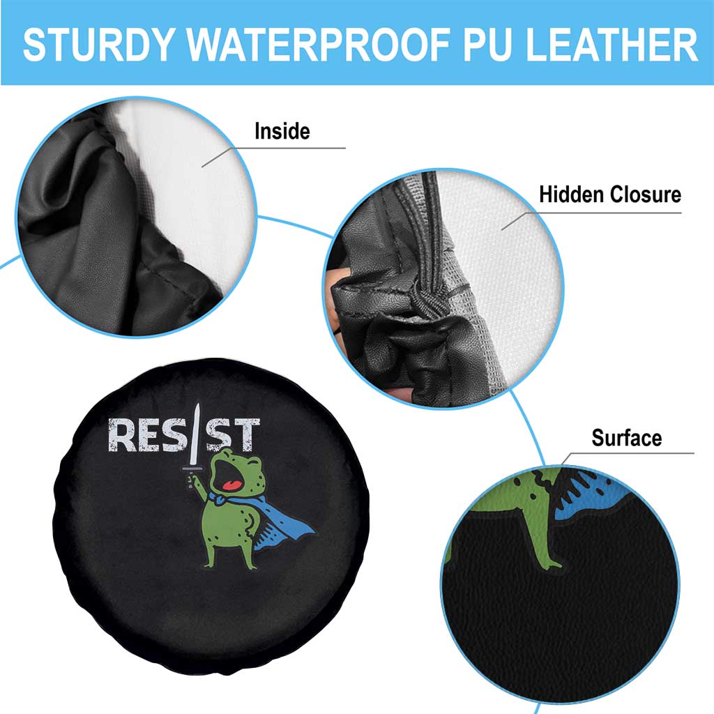 Resist Frog Warrior Spare Tire Cover Funny Rebel Meme Gift - Wonder Print Shop