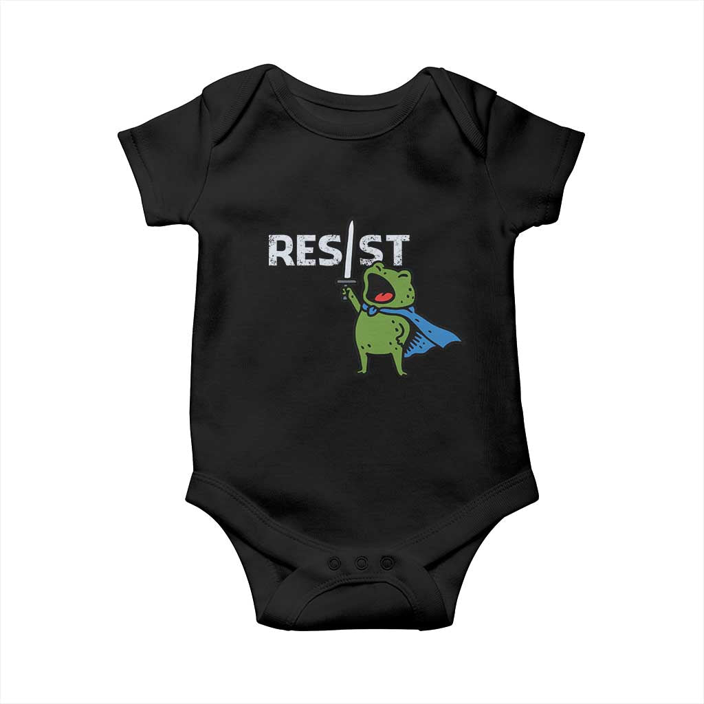 Resist Frog Warrior Baby Onesie Funny Rebel Meme Gift - Wonder Print Shop