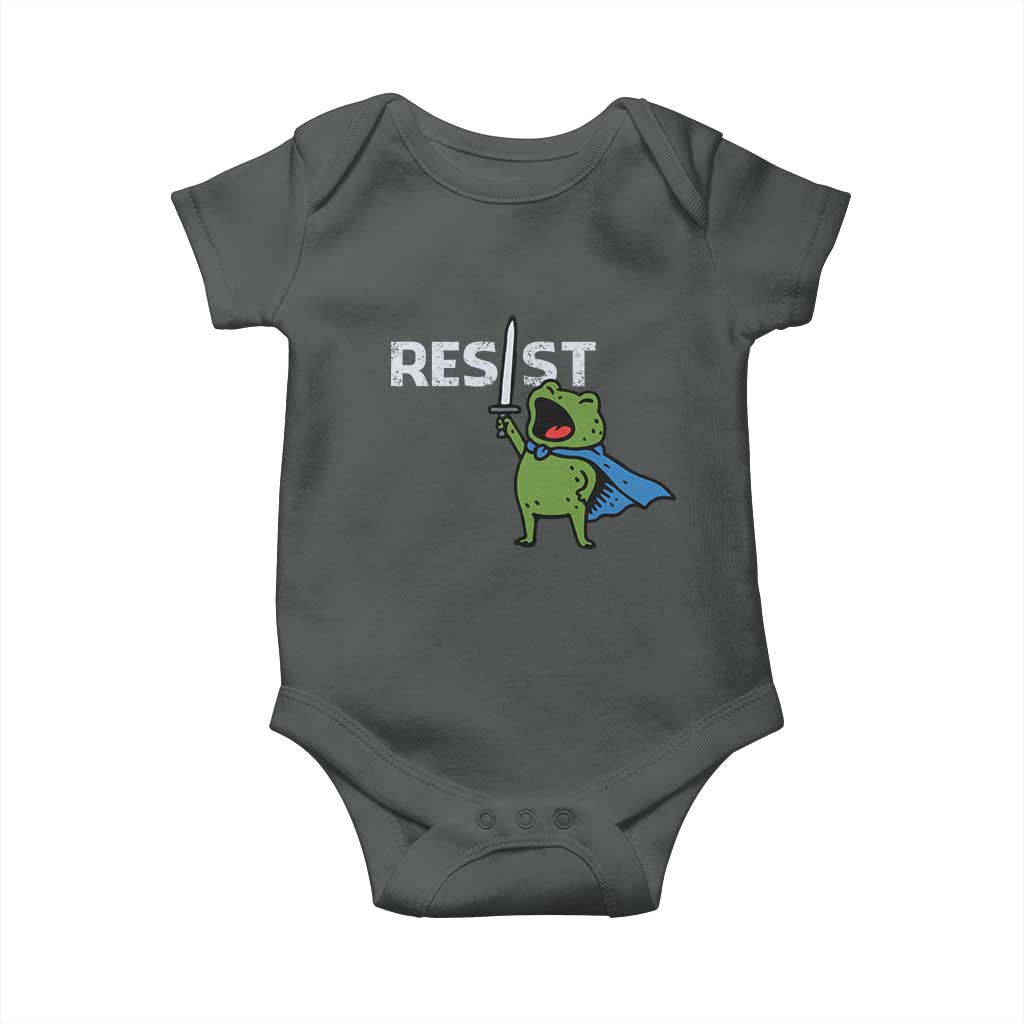 Resist Frog Warrior Baby Onesie Funny Rebel Meme Gift - Wonder Print Shop