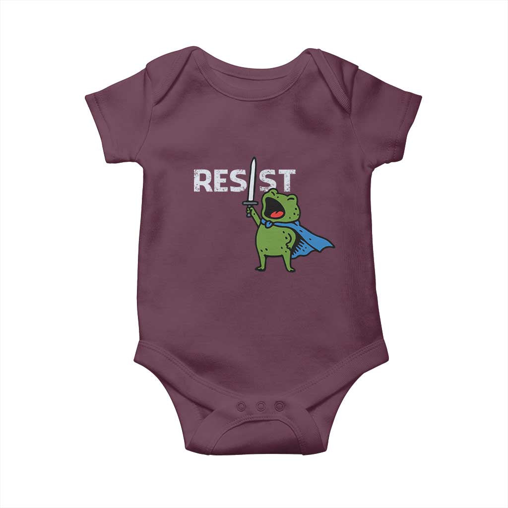 Resist Frog Warrior Baby Onesie Funny Rebel Meme Gift - Wonder Print Shop