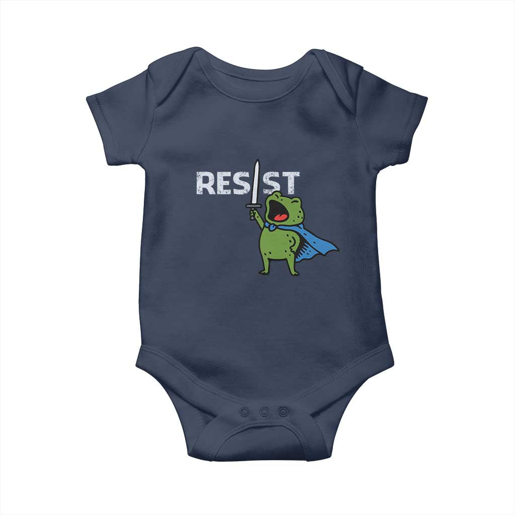 Resist Frog Warrior Baby Onesie Funny Rebel Meme Gift - Wonder Print Shop