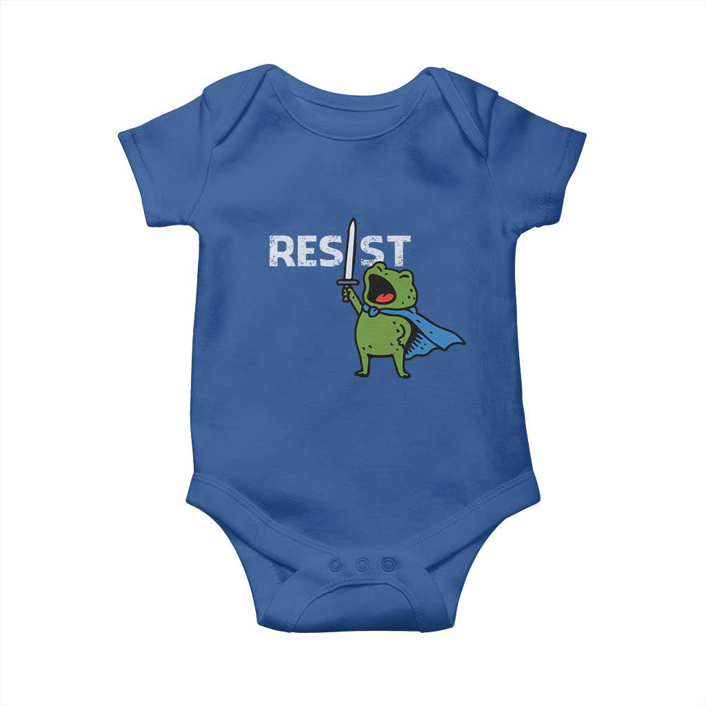 Resist Frog Warrior Baby Onesie Funny Rebel Meme Gift - Wonder Print Shop