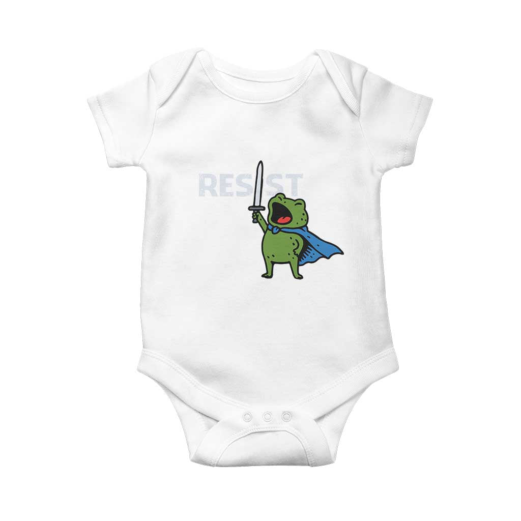 Resist Frog Warrior Baby Onesie Funny Rebel Meme Gift - Wonder Print Shop
