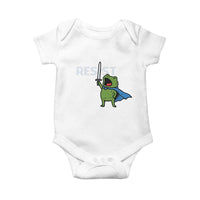 Resist Frog Warrior Baby Onesie Funny Rebel Meme Gift - Wonder Print Shop