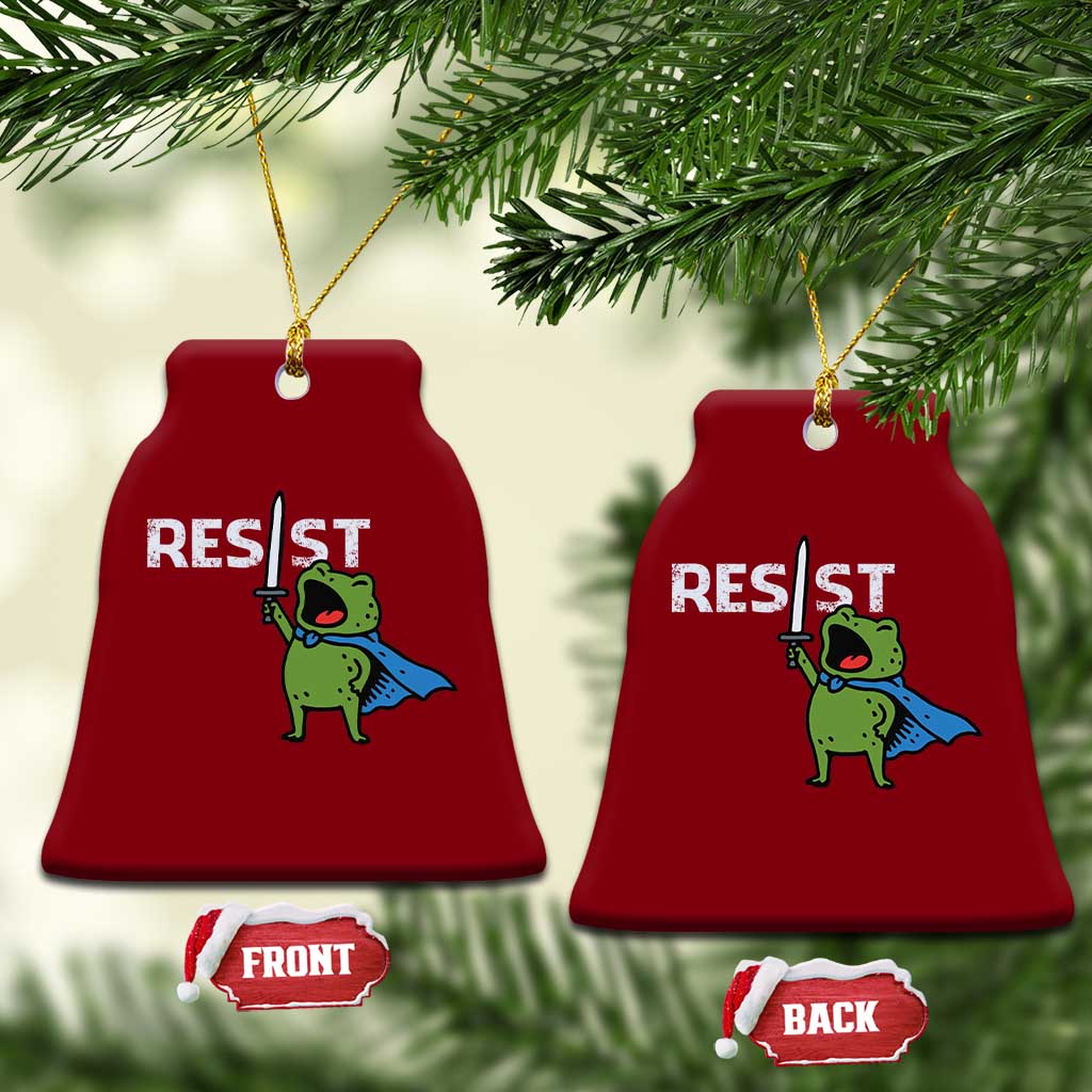 Resist Frog Warrior Ceramic Ornament Funny Rebel Meme Gift - Wonder Print Shop