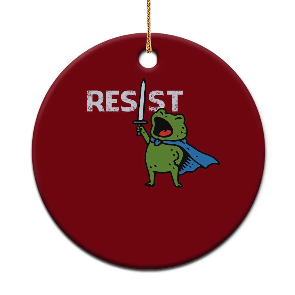 Resist Frog Warrior Ceramic Ornament Funny Rebel Meme Gift - Wonder Print Shop