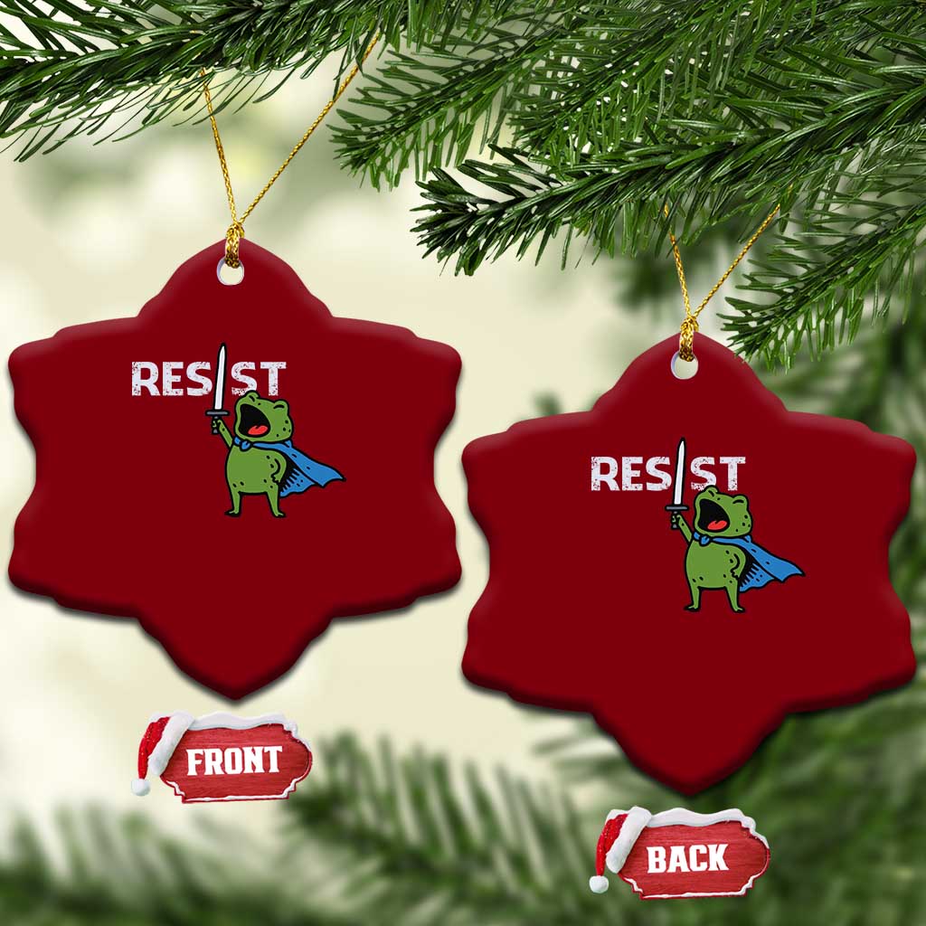 Resist Frog Warrior Ceramic Ornament Funny Rebel Meme Gift - Wonder Print Shop