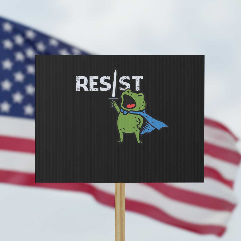 Resist Frog Warrior Protest Sign Funny Rebel Meme Gift - Wonder Print Shop