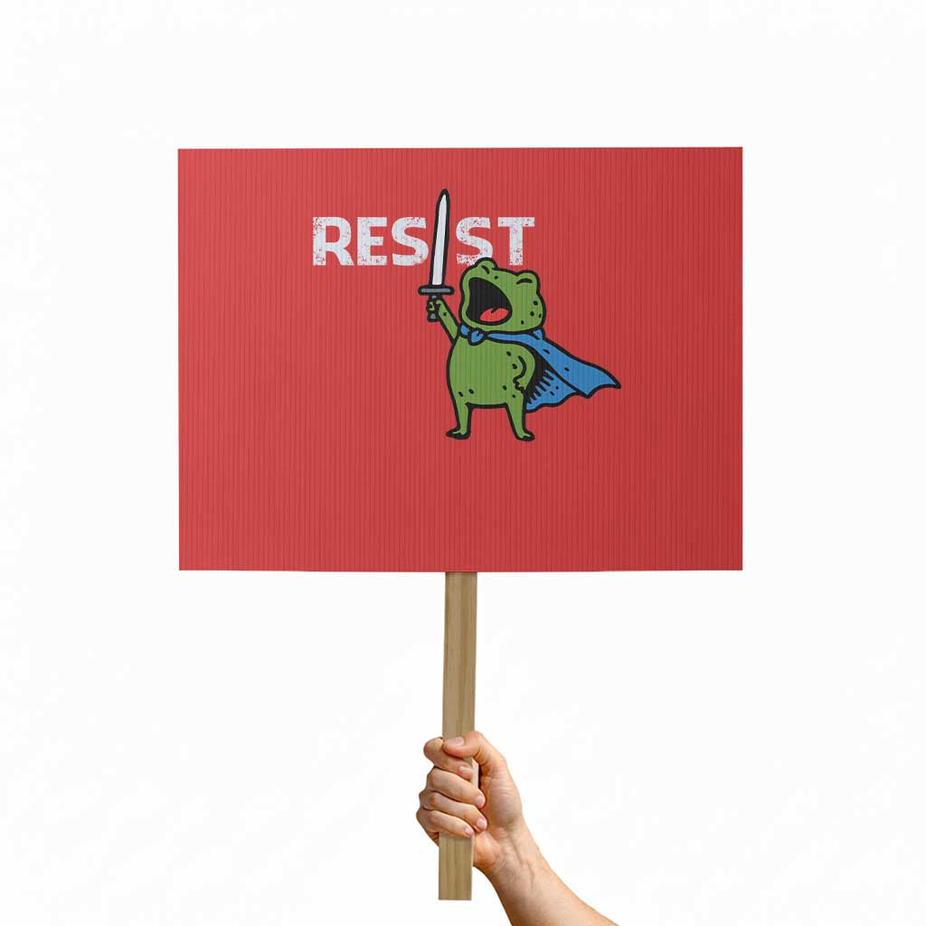 Resist Frog Warrior Protest Sign Funny Rebel Meme Gift - Wonder Print Shop