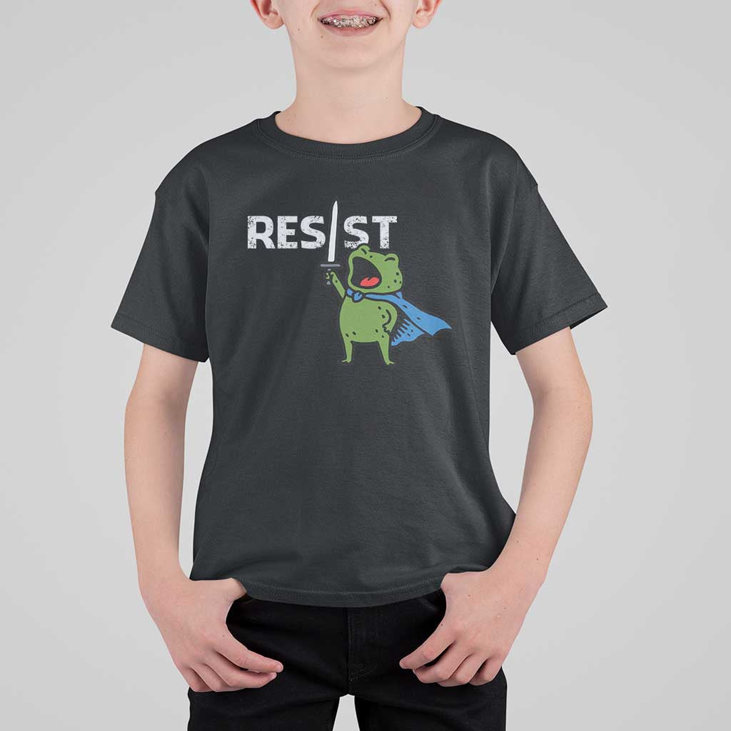 Resist Frog Warrior T Shirt For Kid Funny Rebel Meme Gift - Wonder Print Shop
