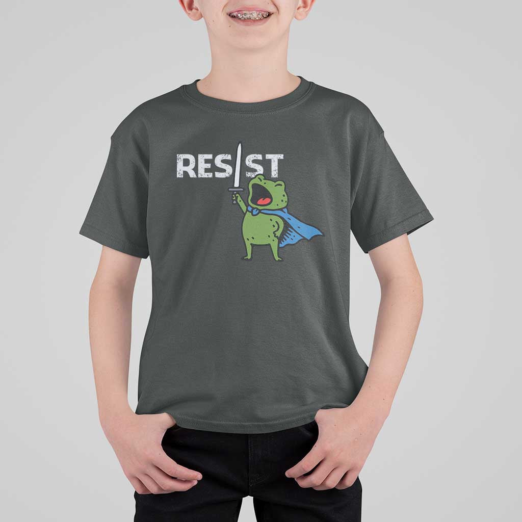 Resist Frog Warrior T Shirt For Kid Funny Rebel Meme Gift - Wonder Print Shop