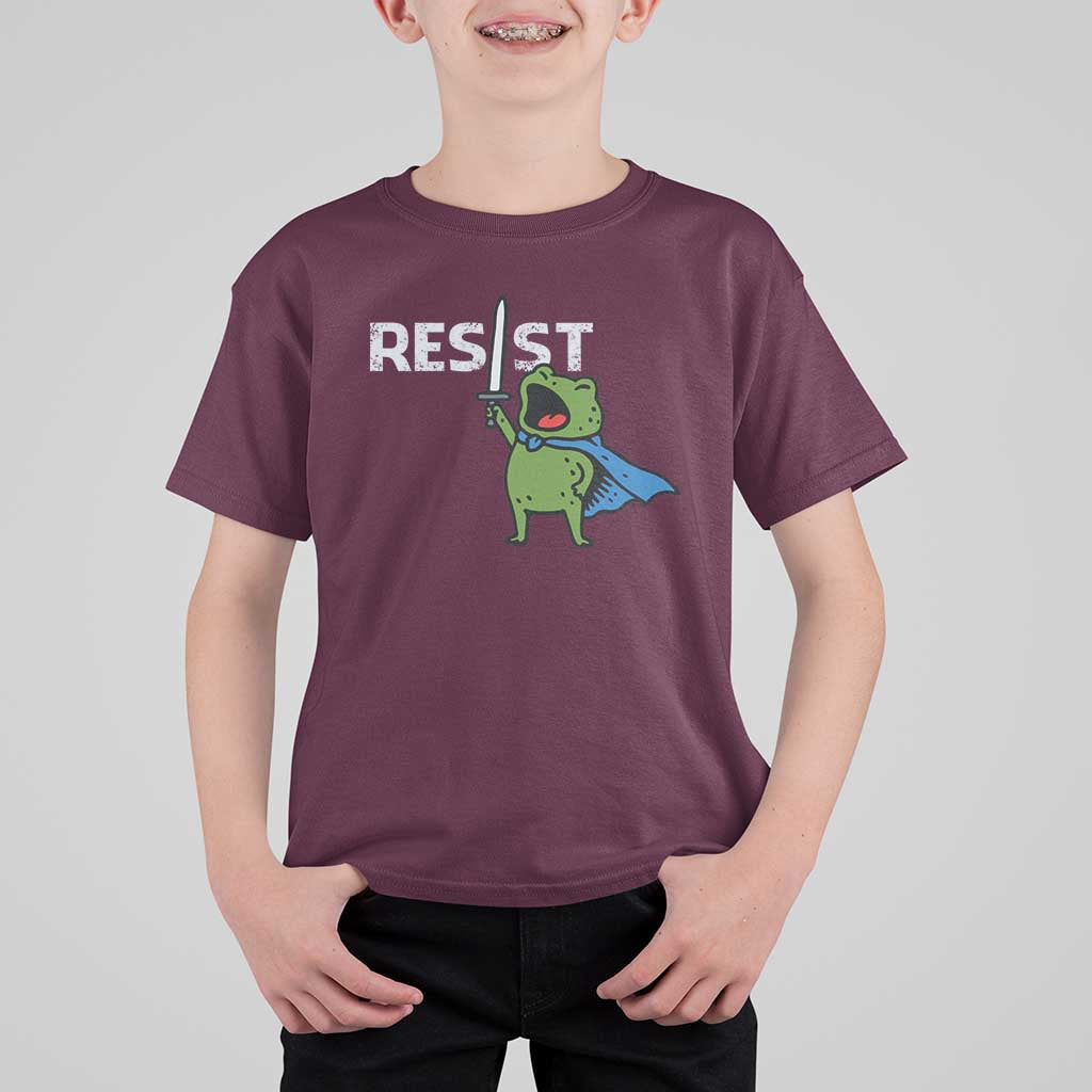 Resist Frog Warrior T Shirt For Kid Funny Rebel Meme Gift - Wonder Print Shop