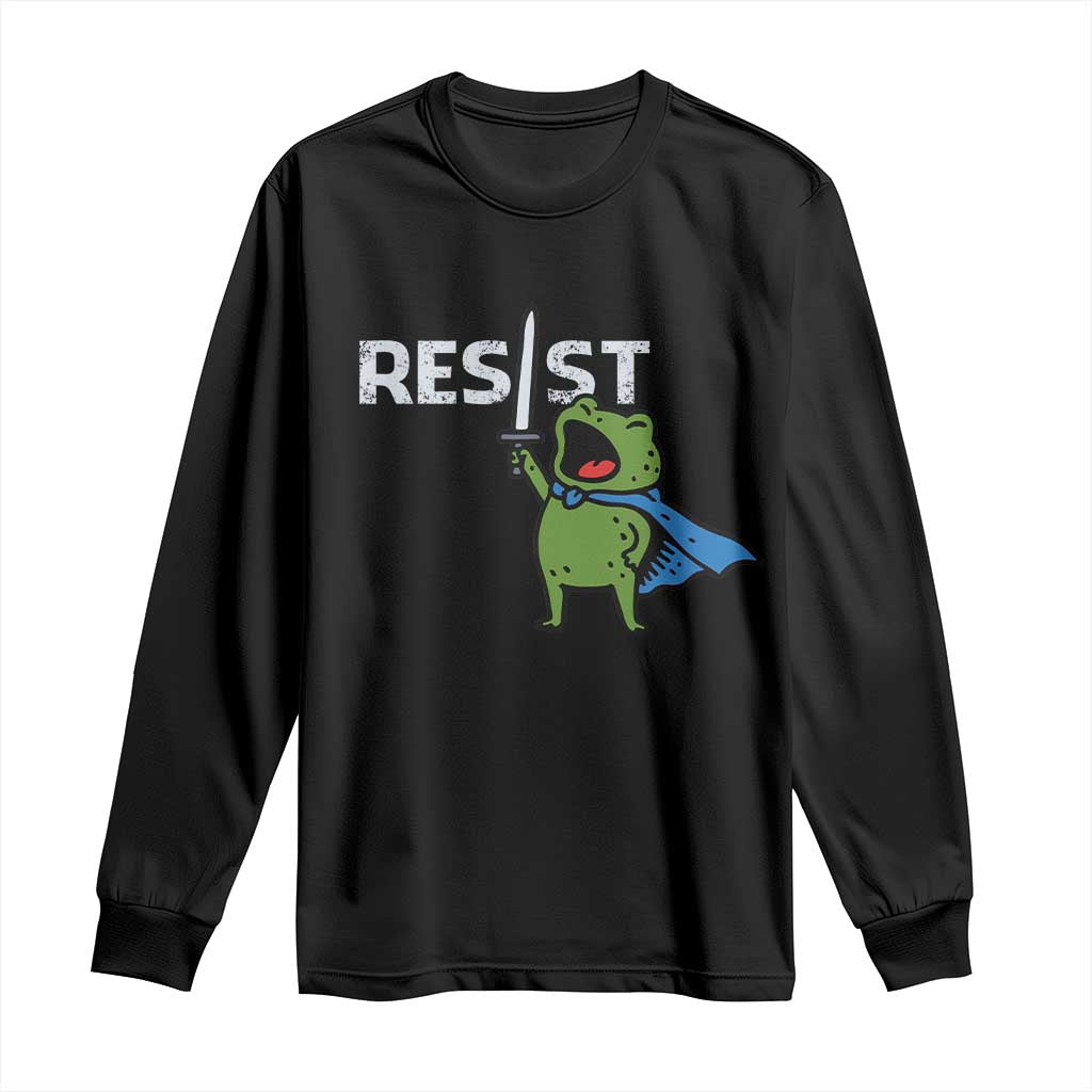 Resist Frog Warrior Long Sleeve Shirt Funny Rebel Meme Gift - Wonder Print Shop