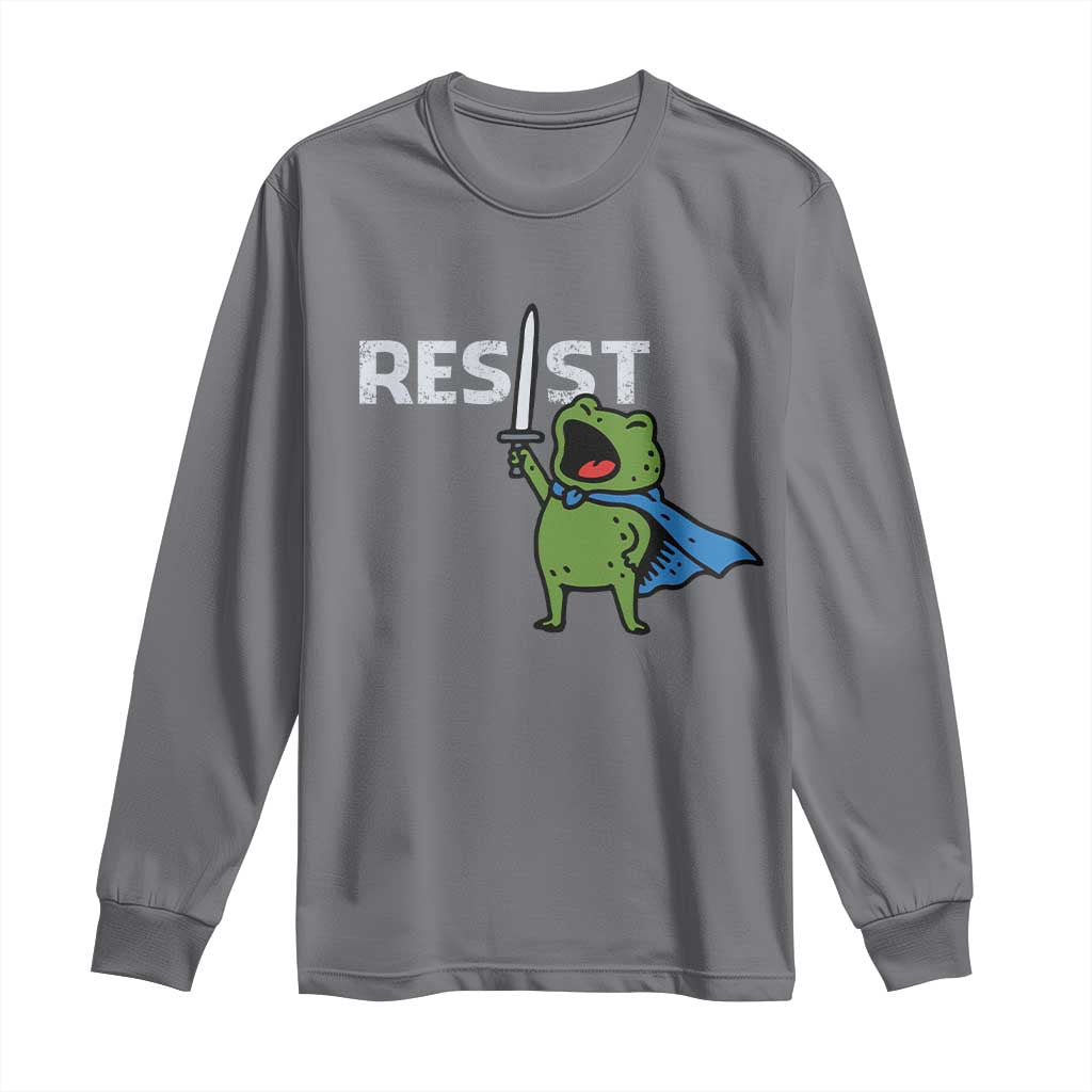 Resist Frog Warrior Long Sleeve Shirt Funny Rebel Meme Gift - Wonder Print Shop
