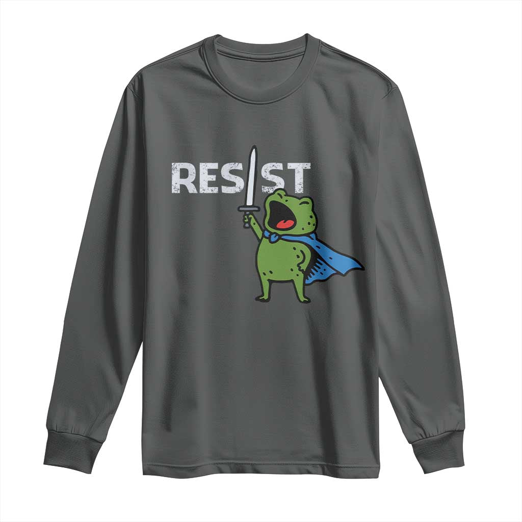 Resist Frog Warrior Long Sleeve Shirt Funny Rebel Meme Gift - Wonder Print Shop