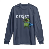 Resist Frog Warrior Long Sleeve Shirt Funny Rebel Meme Gift - Wonder Print Shop