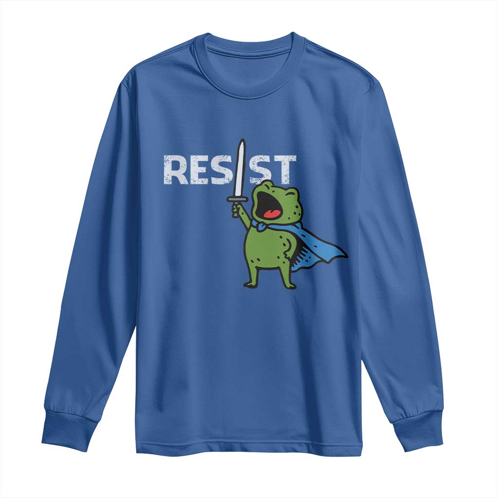 Resist Frog Warrior Long Sleeve Shirt Funny Rebel Meme Gift - Wonder Print Shop