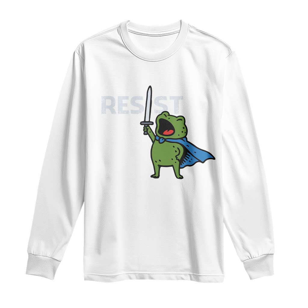 Resist Frog Warrior Long Sleeve Shirt Funny Rebel Meme Gift - Wonder Print Shop