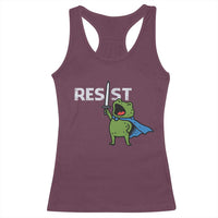 Resist Frog Warrior Racerback Tank Top Funny Rebel Meme Gift - Wonder Print Shop