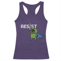 Resist Frog Warrior Racerback Tank Top Funny Rebel Meme Gift - Wonder Print Shop