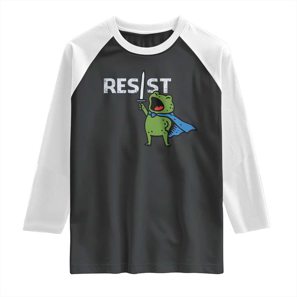 Resist Frog Warrior Raglan Shirt Funny Rebel Meme Gift - Wonder Print Shop