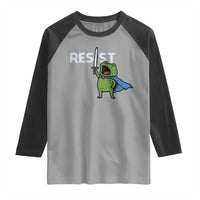 Resist Frog Warrior Raglan Shirt Funny Rebel Meme Gift - Wonder Print Shop