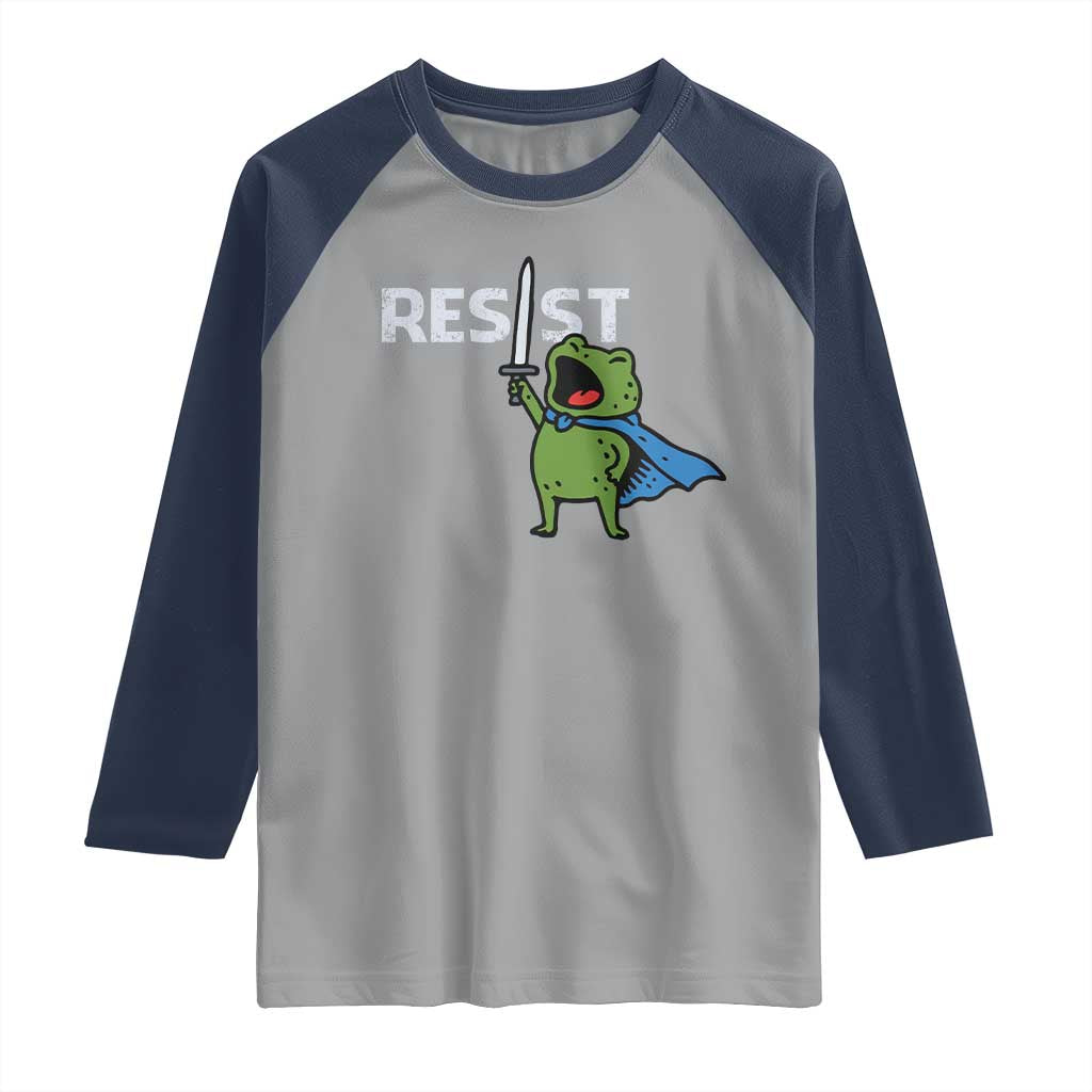 Resist Frog Warrior Raglan Shirt Funny Rebel Meme Gift - Wonder Print Shop