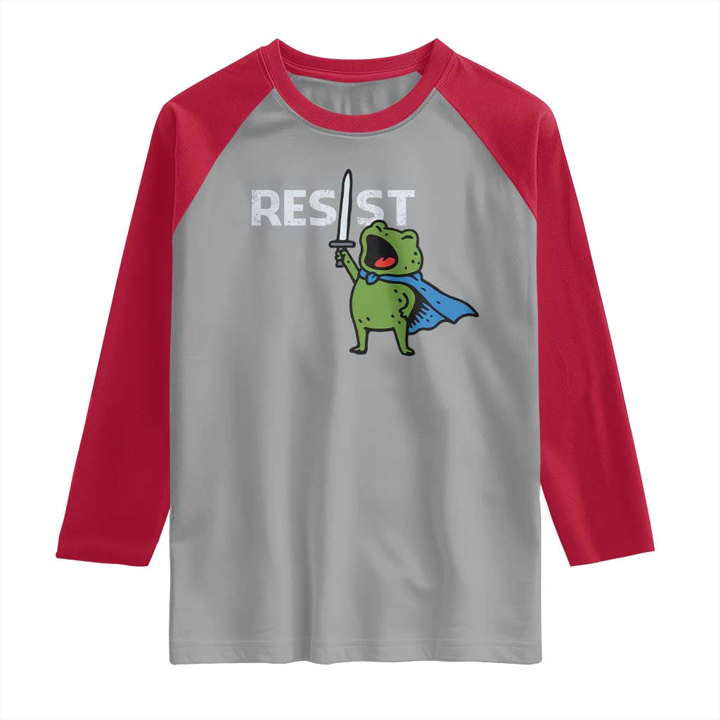 Resist Frog Warrior Raglan Shirt Funny Rebel Meme Gift - Wonder Print Shop