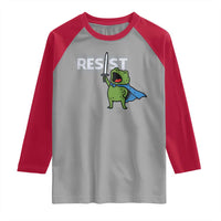Resist Frog Warrior Raglan Shirt Funny Rebel Meme Gift - Wonder Print Shop