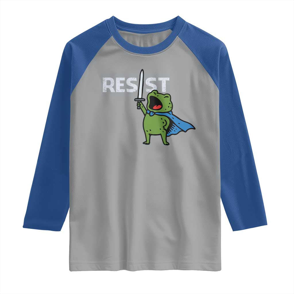 Resist Frog Warrior Raglan Shirt Funny Rebel Meme Gift - Wonder Print Shop