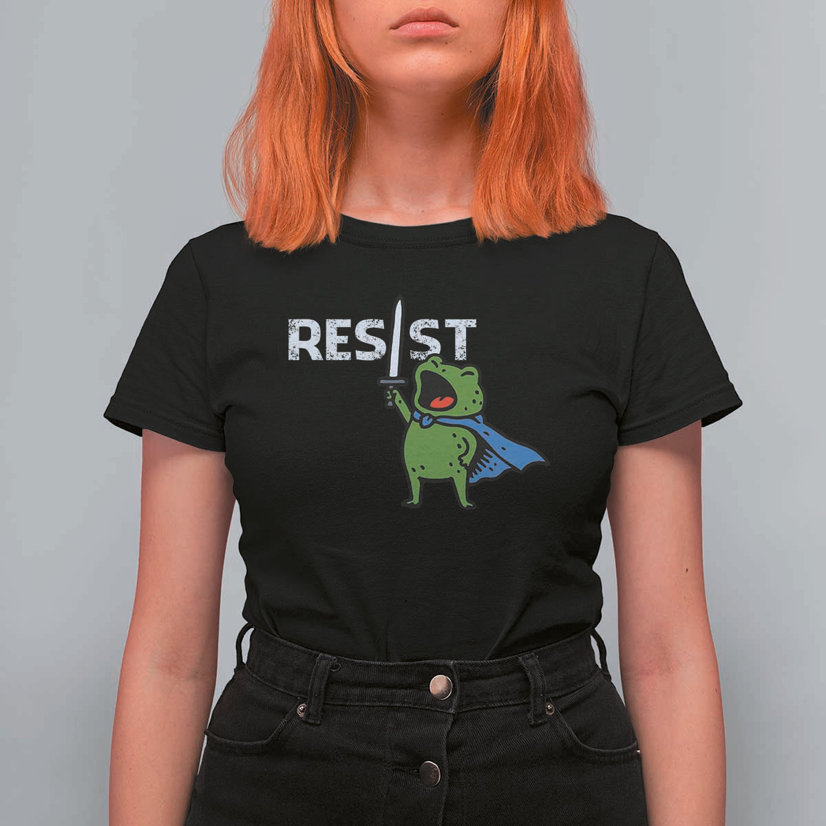 Resist Frog Warrior T Shirt For Women Funny Rebel Meme Gift - Wonder Print Shop