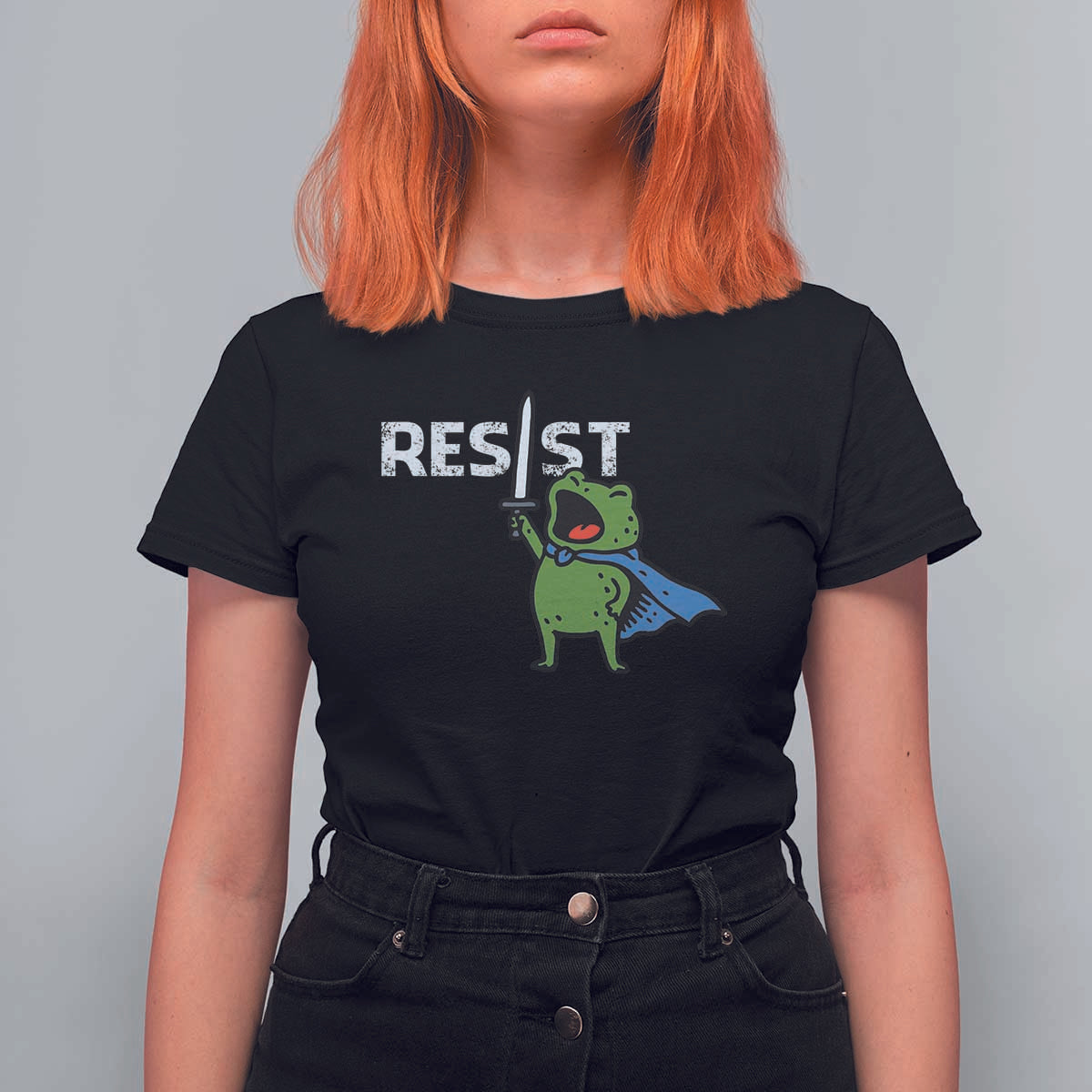 Resist Frog Warrior T Shirt For Women Funny Rebel Meme Gift - Wonder Print Shop