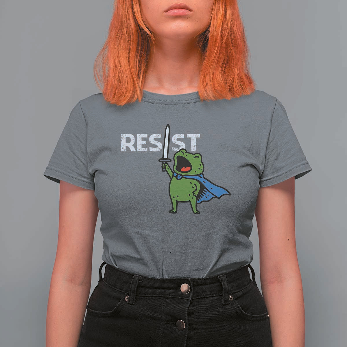 Resist Frog Warrior T Shirt For Women Funny Rebel Meme Gift - Wonder Print Shop