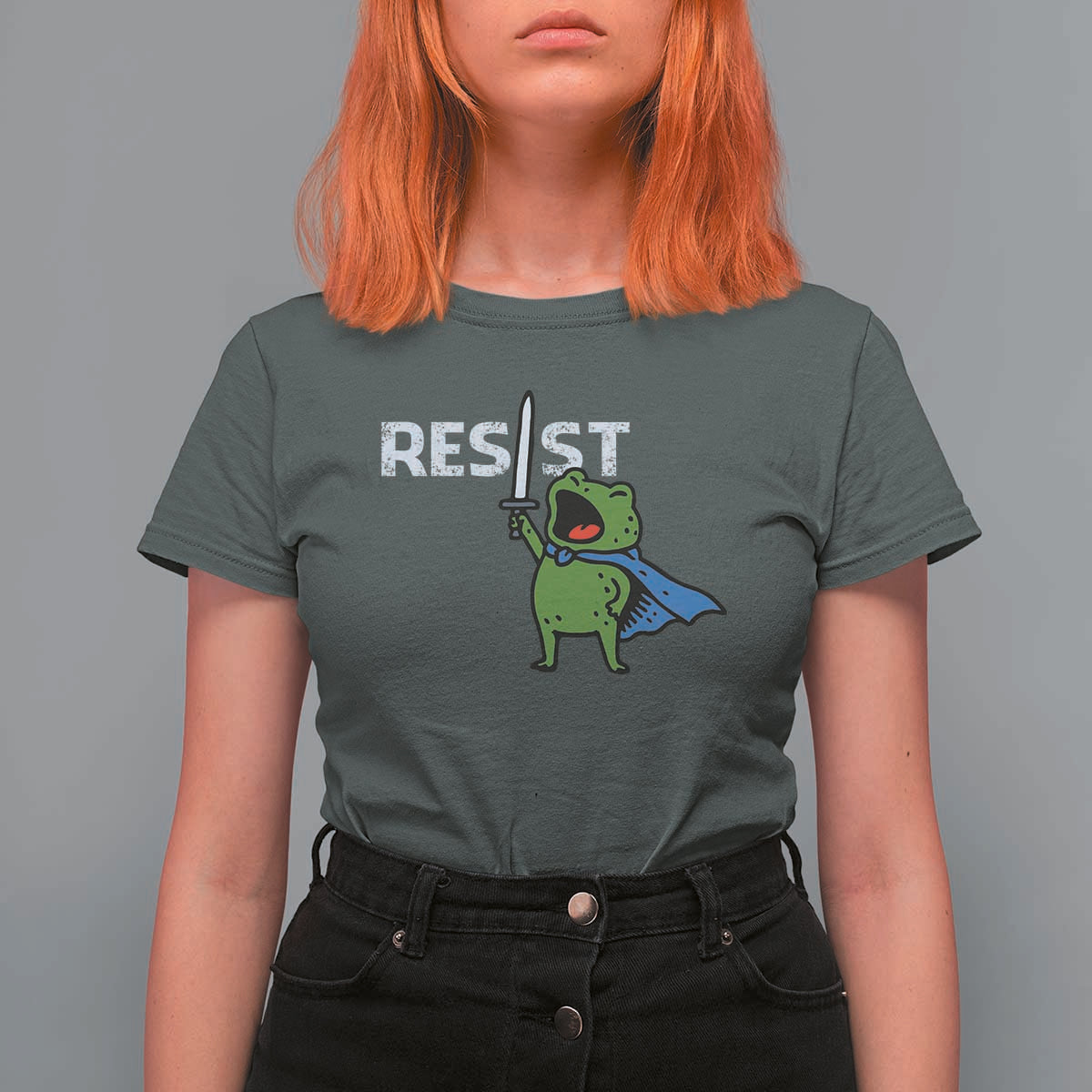 Resist Frog Warrior T Shirt For Women Funny Rebel Meme Gift - Wonder Print Shop