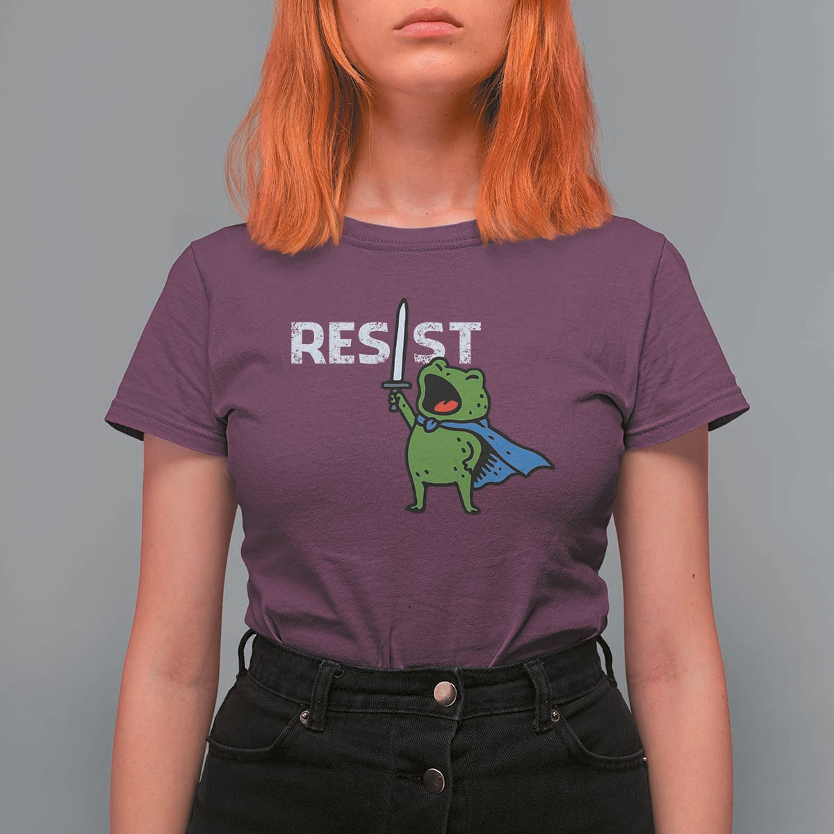 Resist Frog Warrior T Shirt For Women Funny Rebel Meme Gift - Wonder Print Shop