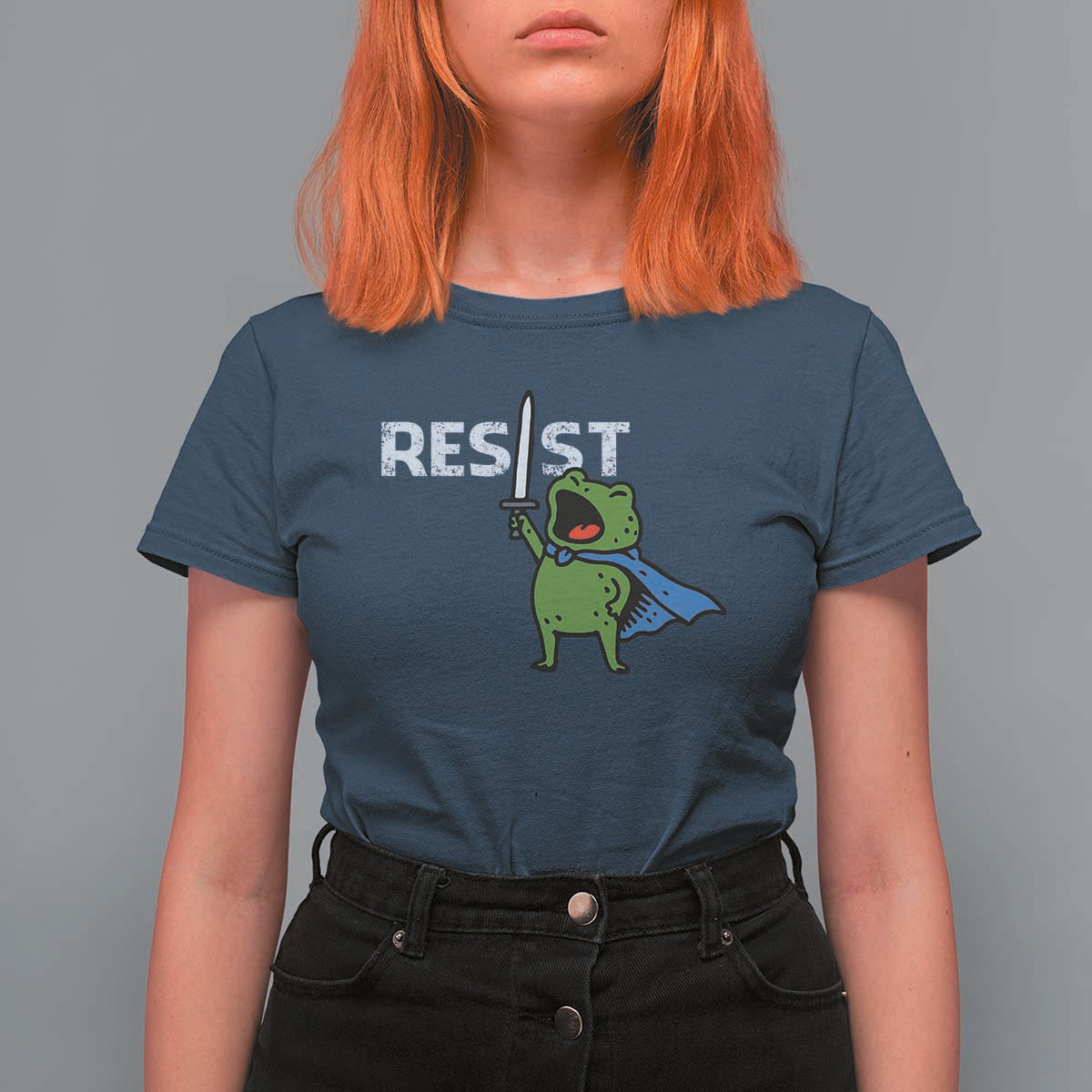 Resist Frog Warrior T Shirt For Women Funny Rebel Meme Gift - Wonder Print Shop