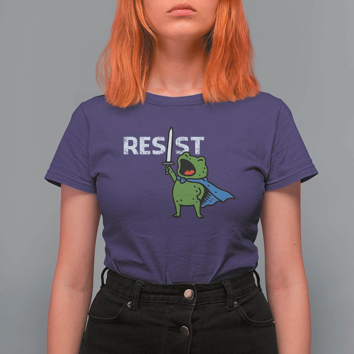 Resist Frog Warrior T Shirt For Women Funny Rebel Meme Gift - Wonder Print Shop
