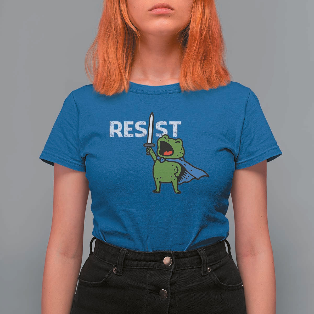 Resist Frog Warrior T Shirt For Women Funny Rebel Meme Gift - Wonder Print Shop