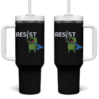 Resist Frog Warrior Tumbler With Handle Funny Rebel Meme Gift - Wonder Print Shop