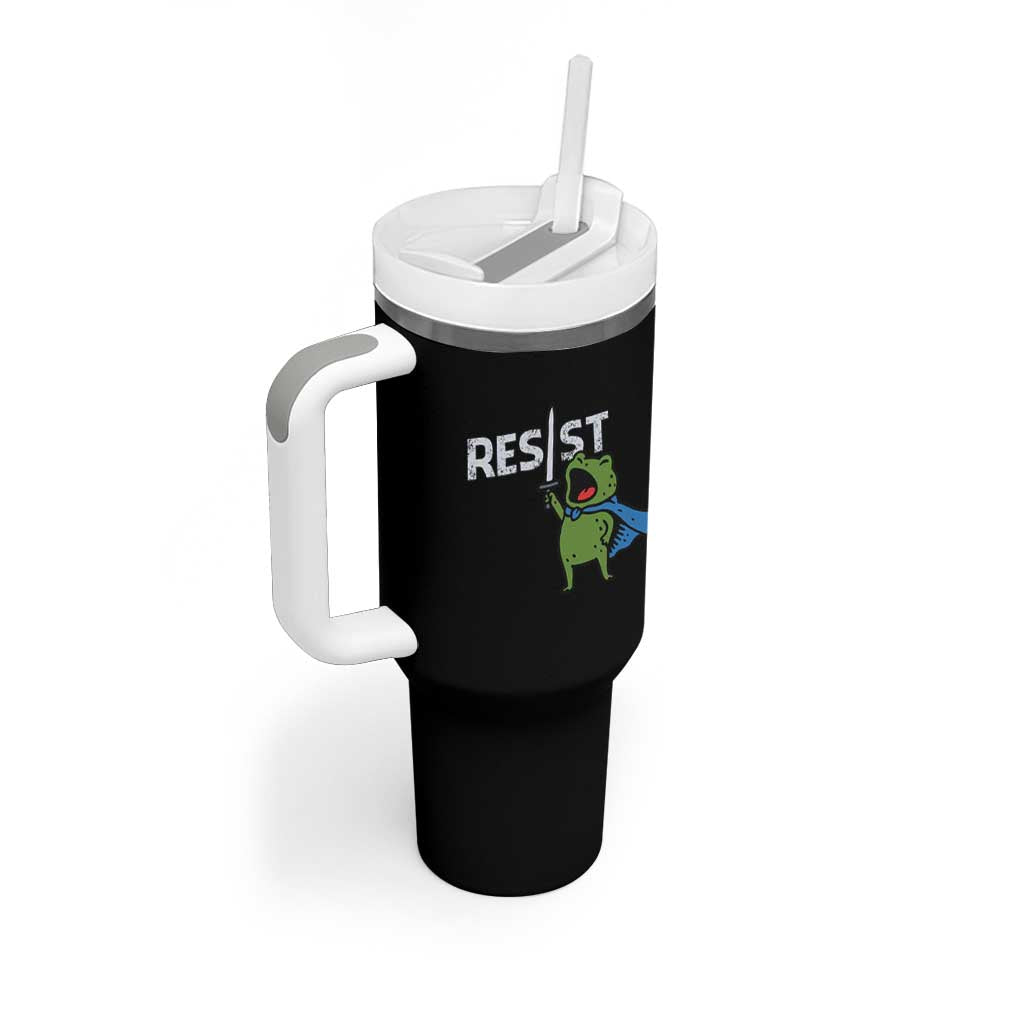 Resist Frog Warrior Tumbler With Handle Funny Rebel Meme Gift - Wonder Print Shop