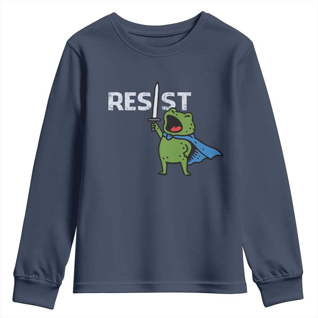 Resist Frog Warrior Youth Sweatshirt Funny Rebel Meme Gift - Wonder Print Shop