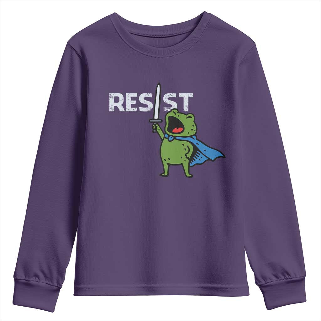 Resist Frog Warrior Youth Sweatshirt Funny Rebel Meme Gift - Wonder Print Shop