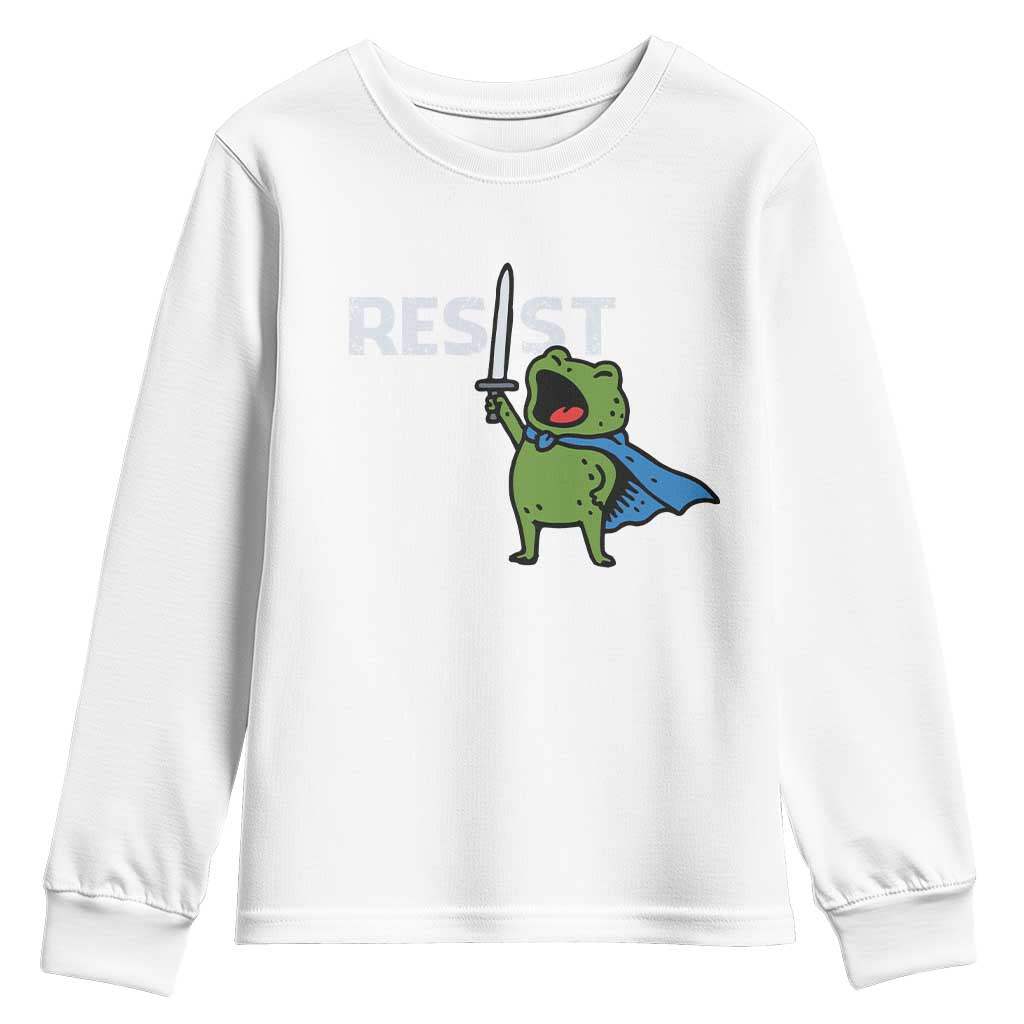 Resist Frog Warrior Youth Sweatshirt Funny Rebel Meme Gift - Wonder Print Shop