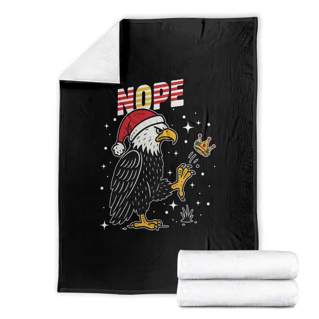 Funny Eagle No Kings In America Christmas 2025 Throw Blanket - Wonder Print Shop